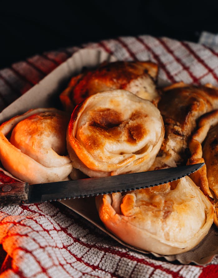 close up of empanadas lying on a cloth 22764445